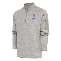 Men's Antigua Tennessee Titans Team Logo Throwback Fortune Quarter-Zip Pullover Jacket