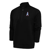 Men's Antigua Houston Oilers Team Logo Throwback Generation Quarter-Zip Pullover Top