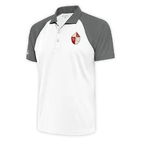 Men's Antigua White/Steel San Francisco 49ers Team Logo Throwback Nova Polo