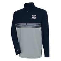 Men's Antigua Navy New York Giants Team Logo Throwback Pace Quarter-Zip Pullover Top