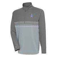 Men's Antigua Houston Oilers Team Logo Throwback Pace Quarter-Zip Pullover Top