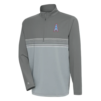Men's Antigua Houston Oilers Team Logo Throwback Pace Quarter-Zip Pullover Top