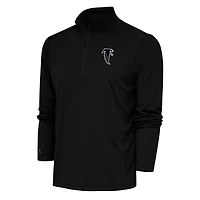 Men's Antigua Black Atlanta Falcons Team Logo Throwback Tribute Quarter-Zip Pullover Top
