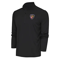 Men's Antigua Charcoal Baltimore Ravens Team Logo Throwback Tribute Quarter-Zip Pullover Top