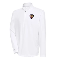 Men's Antigua White Baltimore Ravens Team Logo Throwback Tribute Quarter-Zip Pullover Top