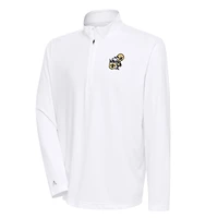 Men's Antigua White New Orleans Saints Team Logo Throwback Tribute Quarter-Zip Pullover Top