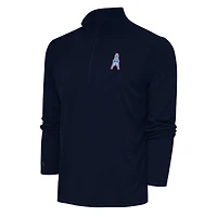 Men's Antigua Houston Oilers Team Logo Throwback Tribute Quarter-Zip Pullover Top