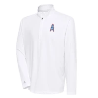 Men's Antigua Houston Oilers Team Logo Throwback Tribute Quarter-Zip Pullover Top