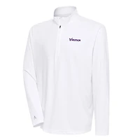 Men's Antigua Minnesota Vikings Team Logo Throwback Tribute Quarter-Zip Pullover Top