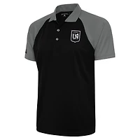 Men's Antigua Black/Steel LAFC Brushed Metallic Logo Nova Polo
