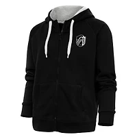 Women's Antigua Black St. Louis City SC Brushed Metallic Logo Victory Full-Zip Hoodie