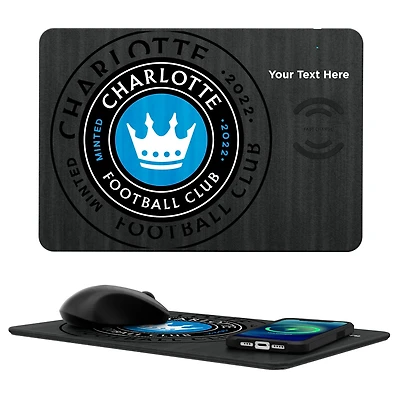 Charlotte FC Personalized Tilt Design Wireless Charger & Mouse Pad