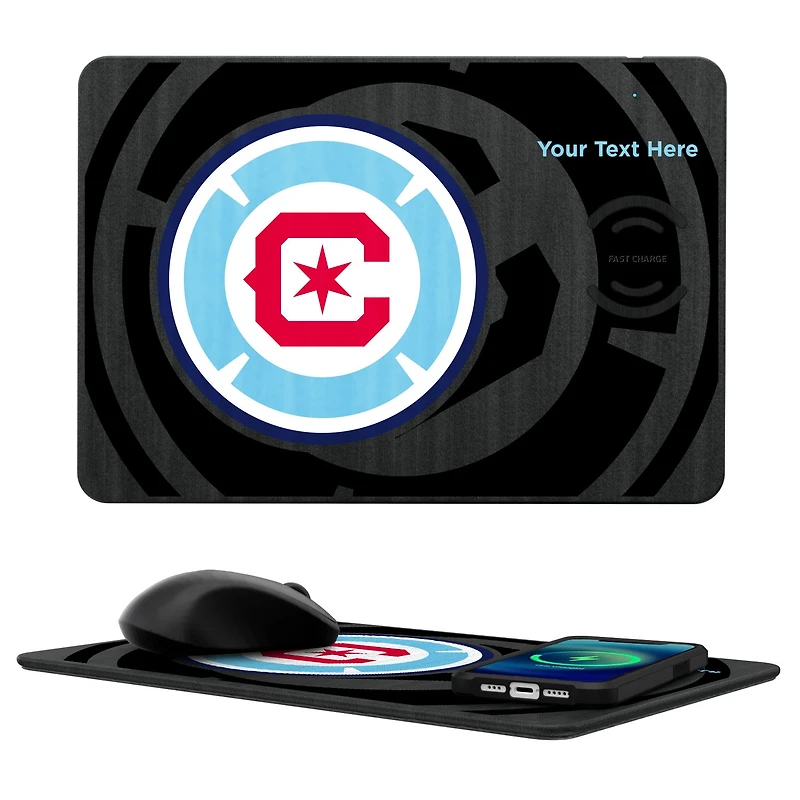 Chicago Fire Personalized Tilt Design Wireless Charger & Mouse Pad