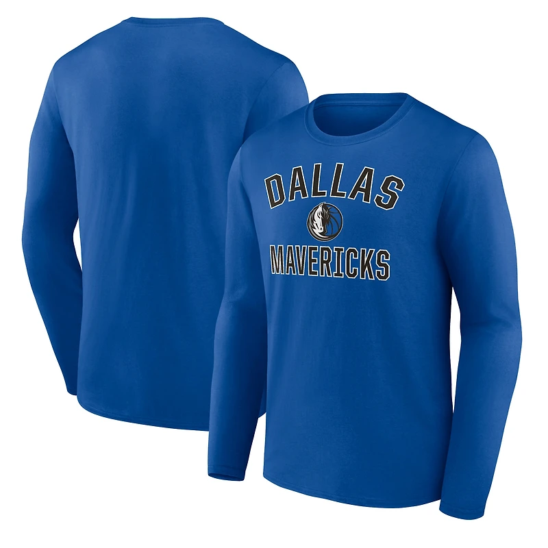 Men's Royal Dallas Mavericks Victory Arch Team Long Sleeve T-Shirt