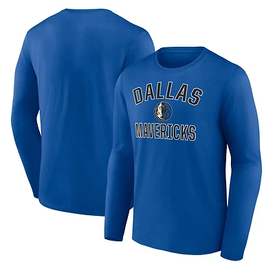 Men's Royal Dallas Mavericks Victory Arch Team Long Sleeve T-Shirt
