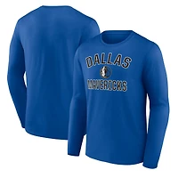 Men's Royal Dallas Mavericks Victory Arch Team Long Sleeve T-Shirt