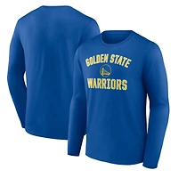 Men's Royal Golden State Warriors Victory Arch Team Long Sleeve T-Shirt
