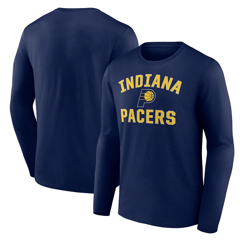 Men's Navy Indiana Pacers Victory Arch Team Long Sleeve T-Shirt