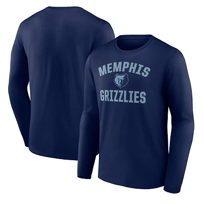Men's Navy Memphis Grizzlies Victory Arch Team Long Sleeve T-Shirt