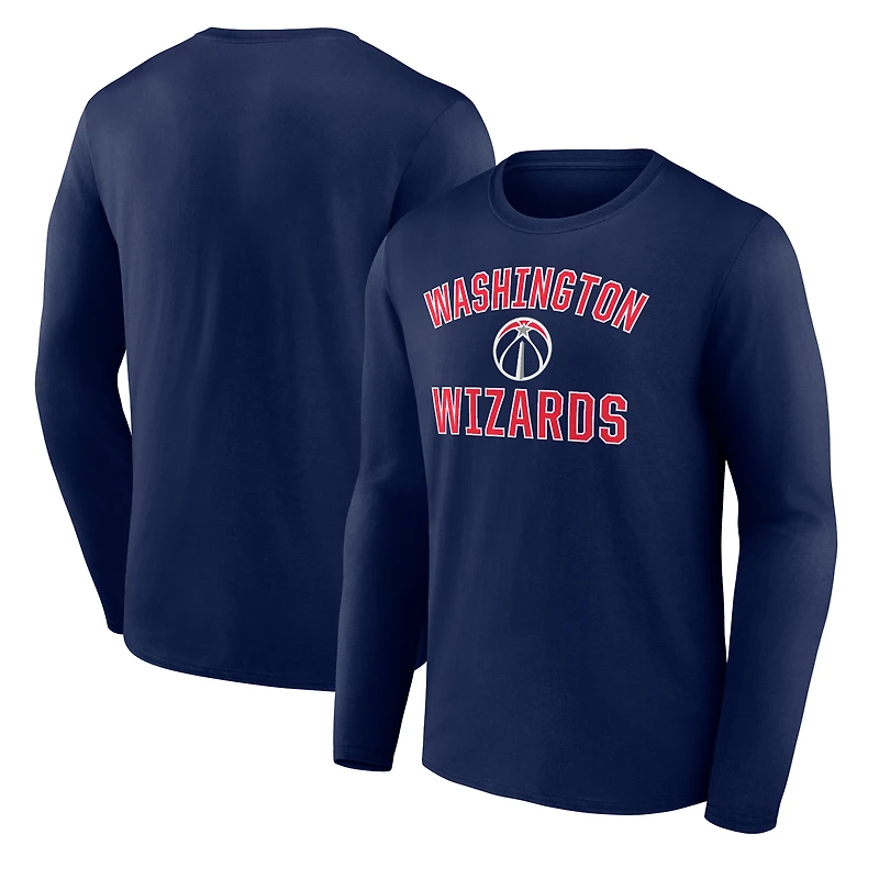 Men's Navy Washington Wizards Victory Arch Team Long Sleeve T-Shirt