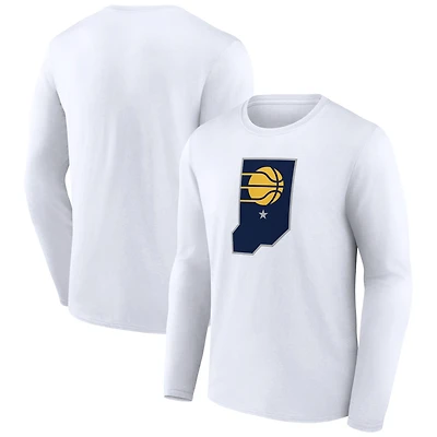 Men's White Indiana Pacers Alternate Logo Long Sleeve T-Shirt