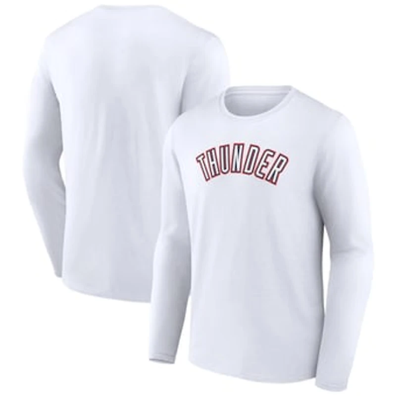 Men's White Oklahoma City Thunder Alternate Logo Long Sleeve T-Shirt