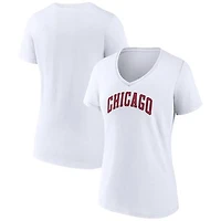 Women's White Chicago Bulls Alternate Logo V-Neck T-Shirt