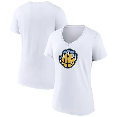 Women's White Memphis Grizzlies Alternate Logo V-Neck T-Shirt