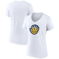 Women's White Memphis Grizzlies Alternate Logo V-Neck T-Shirt
