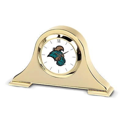 Gold Coastal Carolina Chanticleers Team Logo Napoleon Desk Clock