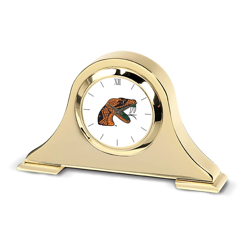 Gold Florida A&M Rattlers Team Logo Napoleon Desk Clock