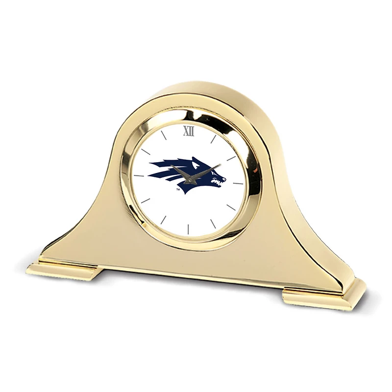 Gold Nevada Wolf Pack Team Logo Napoleon Desk Clock