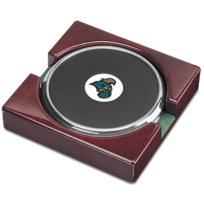 Silver Coastal Carolina Chanticleers Team Logo 2-Piece Coaster Set