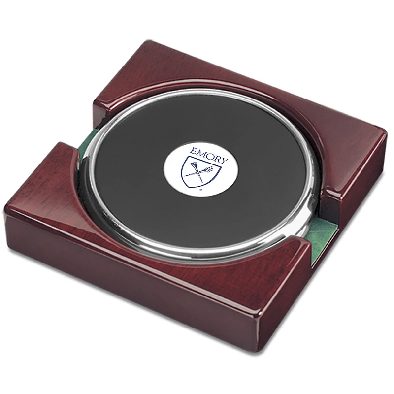 Silver Emory Eagles Team Logo 2-Piece Coaster Set