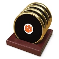 Gold Clemson Tigers Team Logo 4-Piece Coaster Set