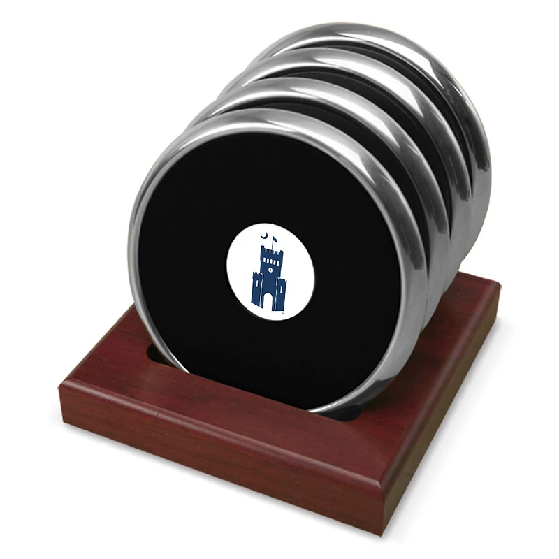 Silver Citadel Bulldogs Team Logo -Piece Coaster Set