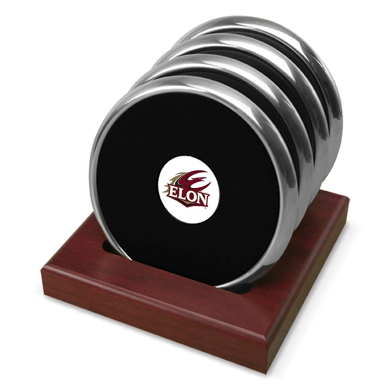 Silver Elon Phoenix Team Logo -Piece Coaster Set