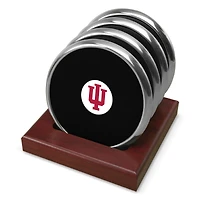 Silver Indiana Hoosiers Team Logo 4-Piece Coaster Set