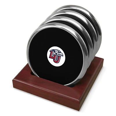 Silver Liberty Flames Team Logo -Piece Coaster Set