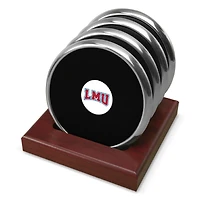 Silver Loyola Marymount Lions Team Logo -Piece Coaster Set