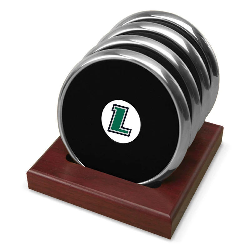 Silver Loyola Greyhounds Team Logo -Piece Coaster Set