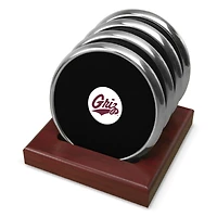 Silver Montana Grizzlies Team Logo -Piece Coaster Set