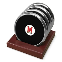 Silver Maryland Terrapins Team Logo -Piece Coaster Set