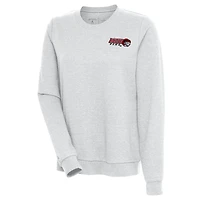 Women's Antigua Heather Gray Winston-Salem State Rams Action Crewneck Pullover Sweatshirt