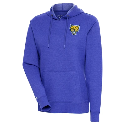 Women's Antigua Heather Royal Fort Valley State Wildcats Action Pullover Hoodie