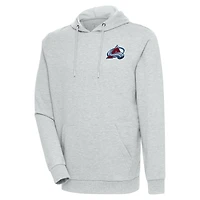 Men's Antigua Heather Gray Colorado Avalanche Action Chenille Pullover Hoodie