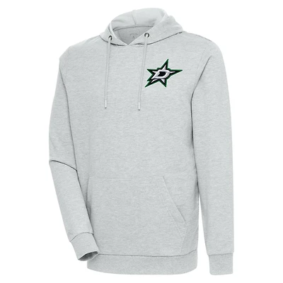 Men's Antigua Heather Gray Dallas Stars Action Chenille Pullover Hoodie