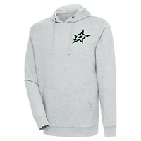 Men's Antigua Heather Gray Dallas Stars Action Chenille Pullover Hoodie