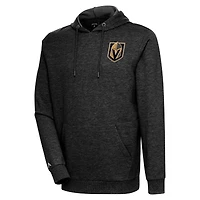 Men's Antigua Heather Black Vegas Golden Knights Action Chenille Pullover Hoodie