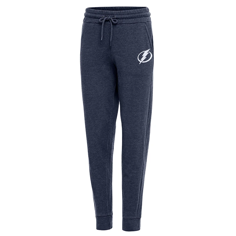 Women's Antigua Heather Navy Tampa Bay Lightning Action Jogger Pants